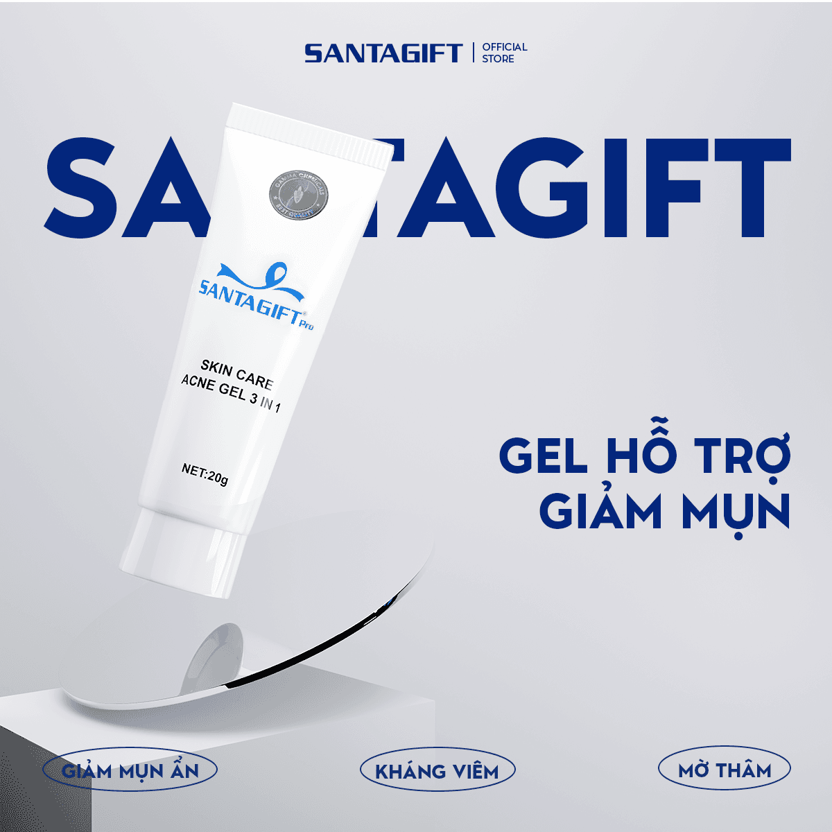 Gel Hỗ Trợ Giảm Mụn Gamma Santagift Pro 20g Skincare Làm Đẹp Da - GGM
